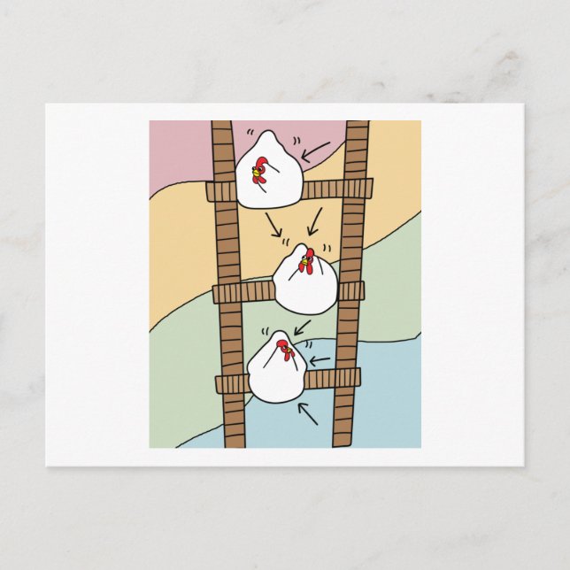 Crazy Chickens Funny Chicken Postkarte (Vorderseite)