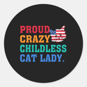 Crazy Childless Cat Lady Kamala-harris Mrs Presi Runder Aufkleber