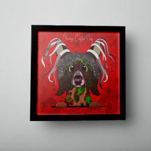 Crazy Chinese Crested Dog handbemalt Poster