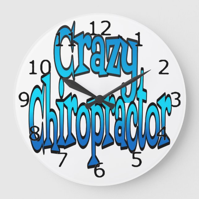 Crazy Chiropraktor Große Wanduhr (Vorderseite)