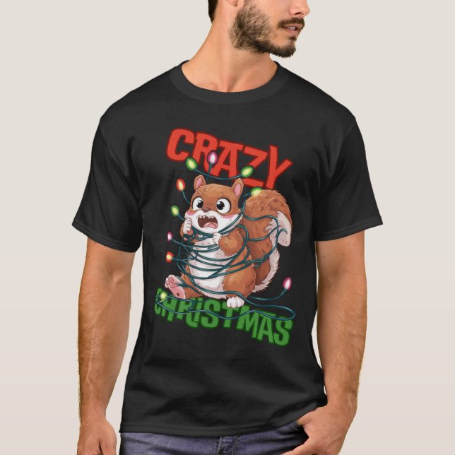 Crazy Christmas: Frustriertes Eichhörnchen T-Shirt (Vorderseite)