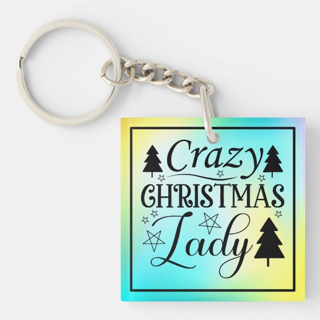 Crazy Christmas Lady-45322 Schlüsselanhänger (Vorderseite)