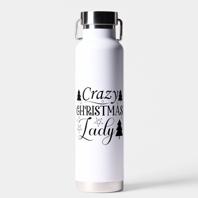 Crazy Christmas Lady-45322 Trinkflasche (Vorne)