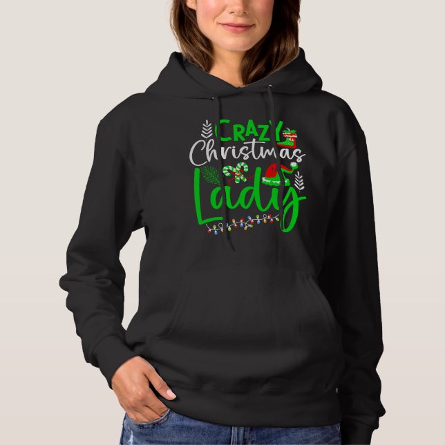 Crazy Christmas Lady-84653 Hoodie (Vorderseite)