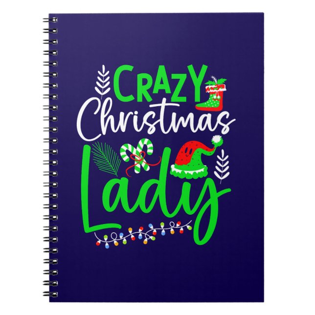Crazy Christmas Lady-84653 Notizblock (Vorderseite)