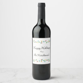 Crazy Christmas Light Wine Flasche Label #HolidayZ Weinetikett