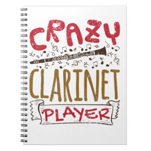 Crazy Clarinet Player Clarinetist Notizblock
