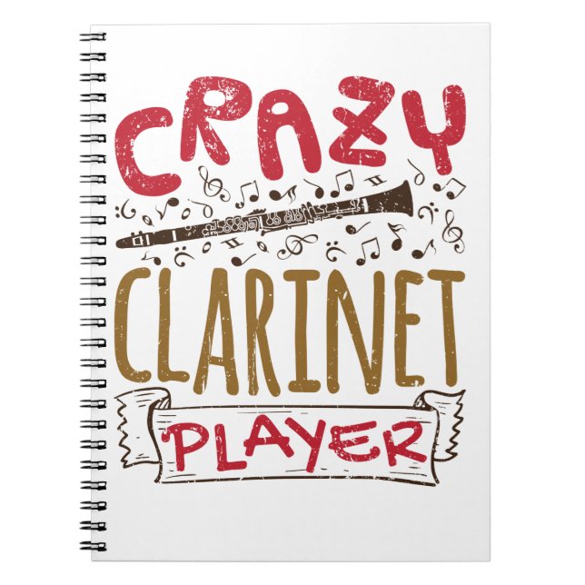 Crazy Clarinet Player Clarinetist Notizblock (Vorderseite)