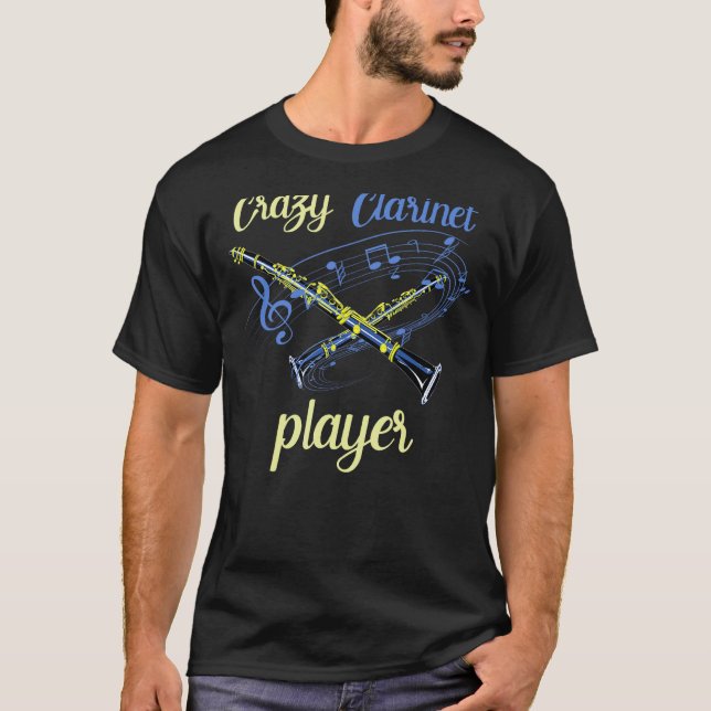 Crazy Clarinet Player Funny Marching Band Clarinet T-Shirt (Vorderseite)