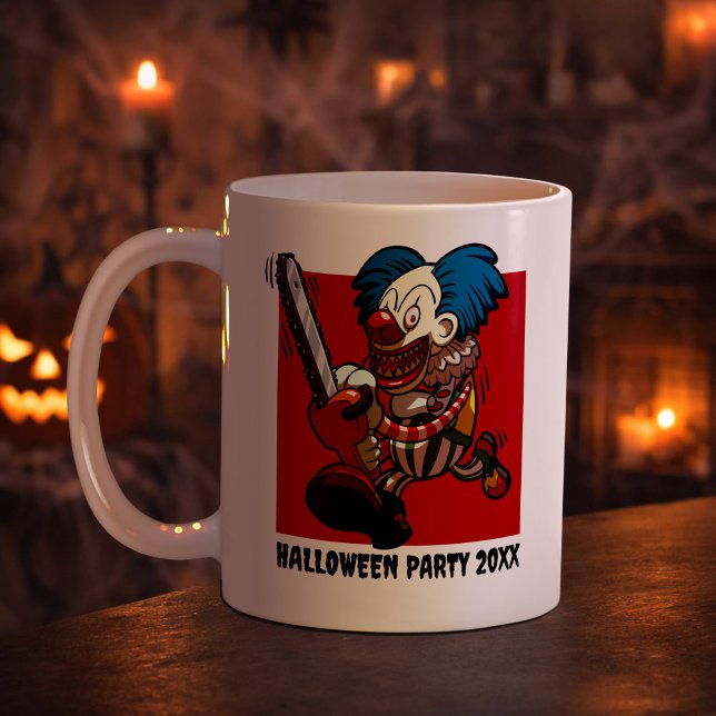 Crazy Clown Add The Year Halloween Party Cartoon Kaffeetasse (Von Creator hochgeladen)