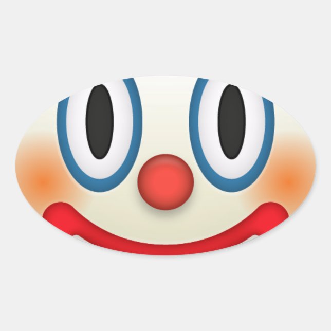 Crazy Clown Emoji Ovaler Aufkleber (Vorderseite)
