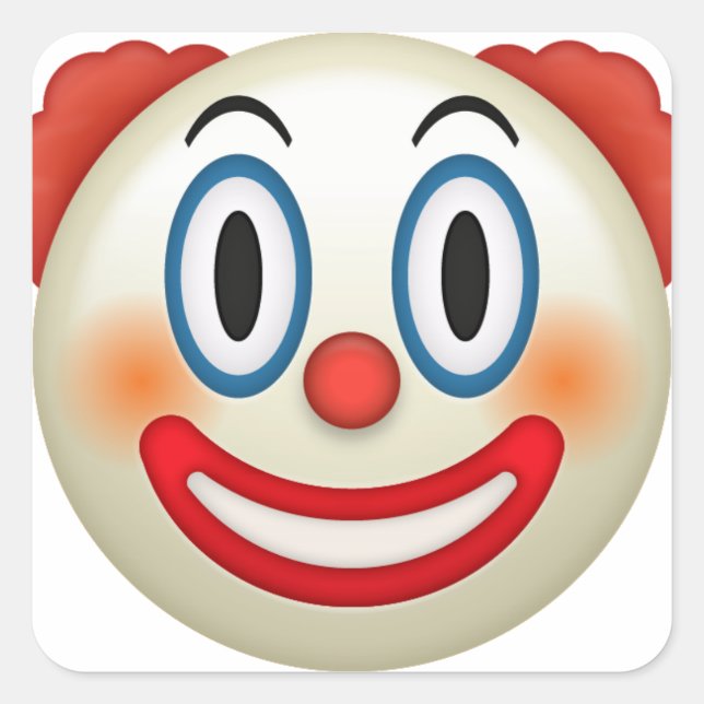 Crazy Clown Emoji Quadratischer Aufkleber (Vorderseite)