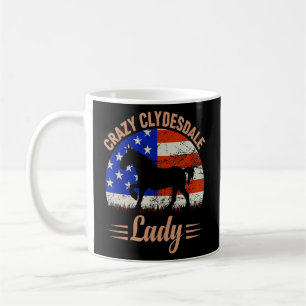 Crazy Clydesdale Lady US American Flag Reittier Kaffeetasse
