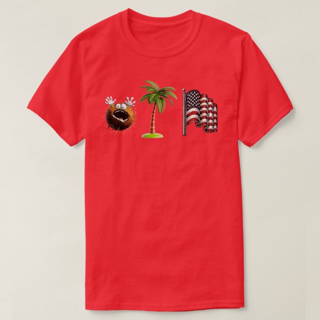 Crazy Coconut Meme Funny USA Palm Tree Meme T-Shirt (Design vorne)