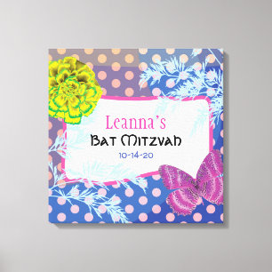 CRAZY COLLAGE Bat Mitzvah Sign-In Memory Board Leinwanddruck