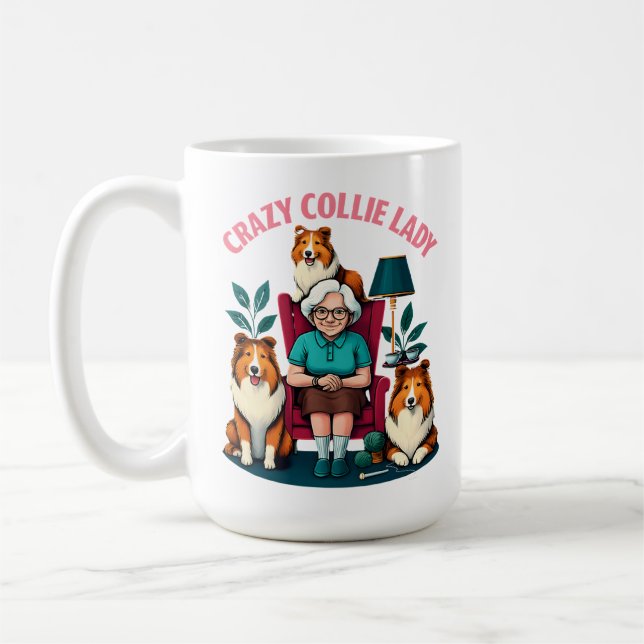 Crazy Collie Lady Kaffeetasse (Links)