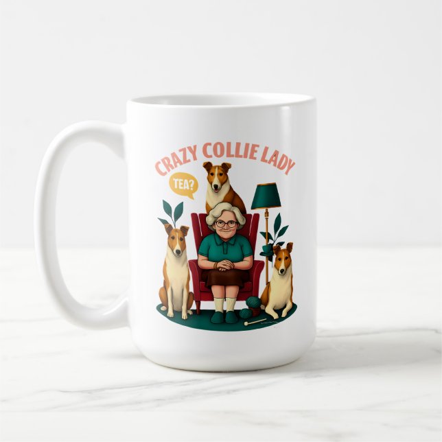 Crazy Collie Lady Kaffeetasse (Links)
