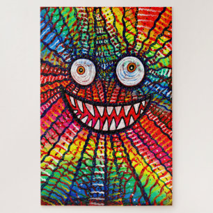 Crazy Colorful Monster Lächeln Puzzle