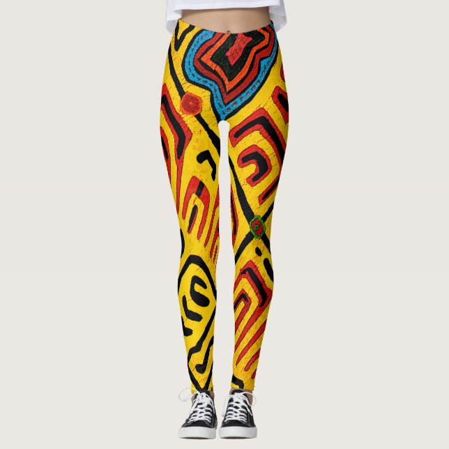 Crazy Colorful Tribal Leggings (Vorderseite)