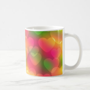 Crazy Colors Hearts Bokeh COFFEE TASSE