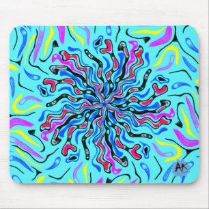 Crazy Colors Mandala Doodle Mousepad