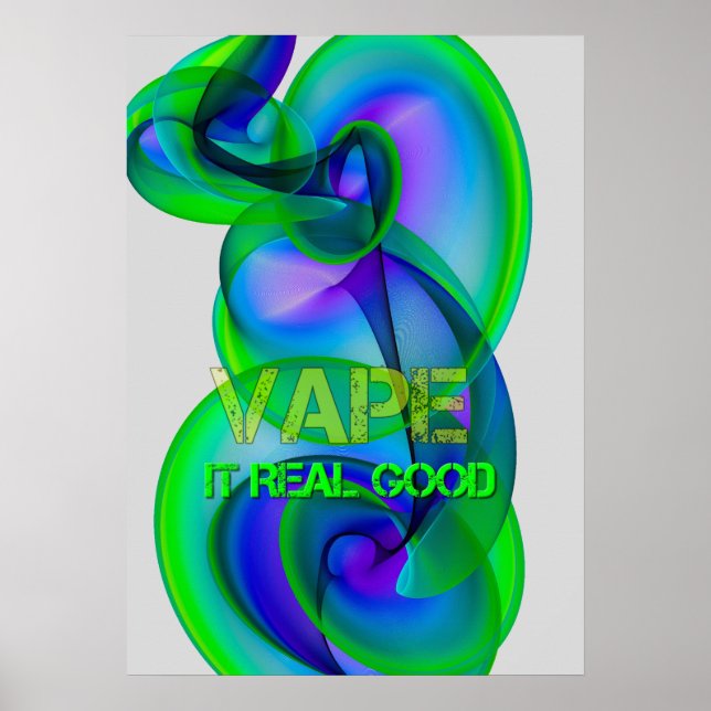 Crazy Cool Vape Cloud Abstrakt Poster (Vorne)