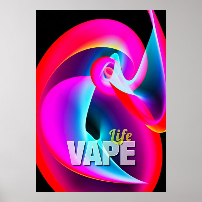 Crazy Cool Vape Cloud Abstrakt Poster (Vorne)