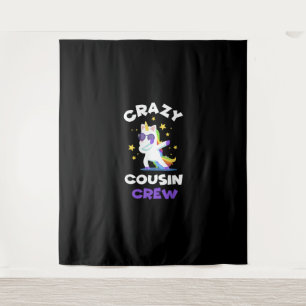 Crazy Cousin Crew Wiedersehen Unicorn T Shirt Funn Wandteppich