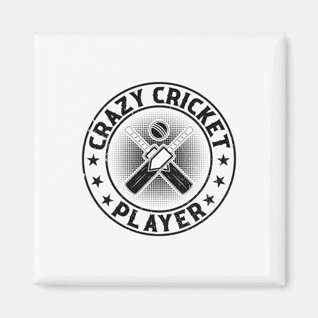 Crazy Cricket Player - Cricketing Cricket Player 1 Magnet (Vorne)