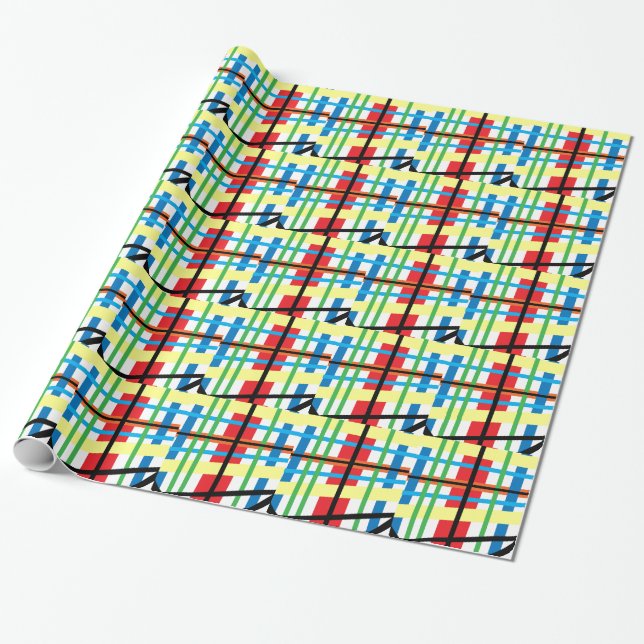Crazy Crisscross Streifen Geschenkpapier (Ungerollt)