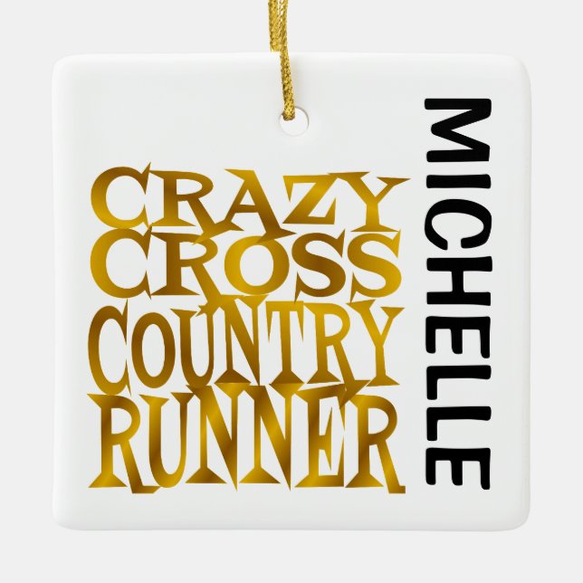Crazy Cross Country Runner CUSTOM Keramikornament (Vorderseite)