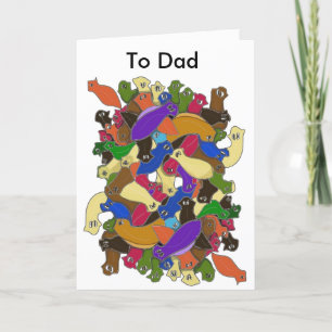 Crazy Cross Eyed Planarian Worms Feiertagskarte