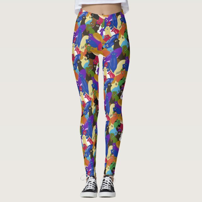Crazy Cross Mit Augen Planarischer Wurm überall Leggings (Vorderseite)