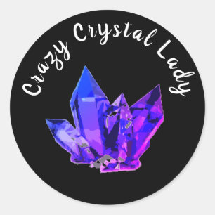 Crazy Crystal Lady Black Runder Aufkleber