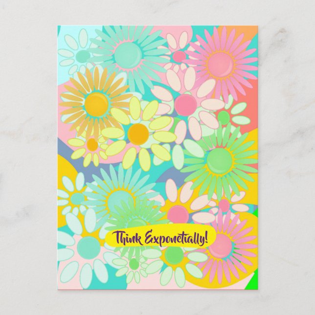 Crazy Daisy Bloom denken exponentiell! Postkarte (Vorderseite)