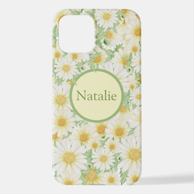 Crazy Daisy Floral Personalized  iPhone Case Hülle (Rückseite)