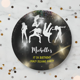 Crazy disco techno psychedelic Geburtstag Pappteller