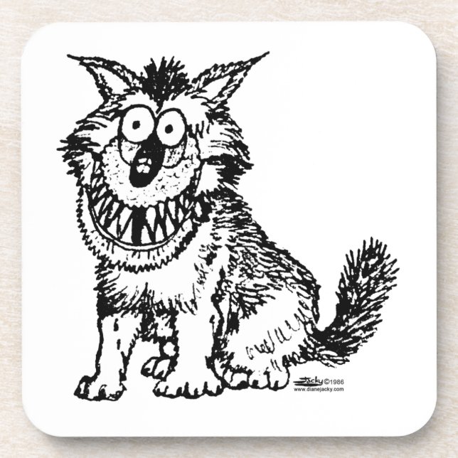 Crazy Dog Getränkeuntersetzer (Vorderseite)