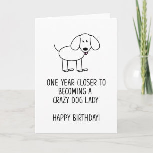 Crazy Dog Lady Funny Birthday Card Karte