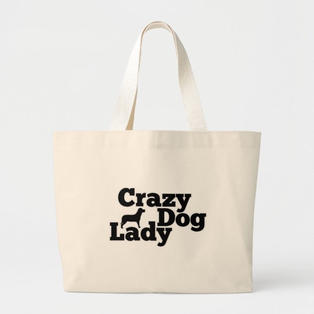Crazy Dog Lady Jumbo Stoffbeutel (Vorne)