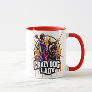 Crazy Dog Lady mit ihrem Hund aus der Feenschau Tasse