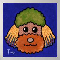 Crazy dog Poodle Gesichtsausdruck mit abstrakten M