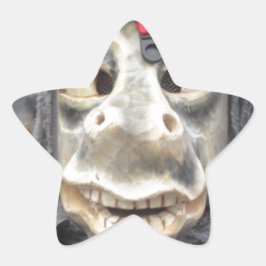 Crazy Donkey Mask Stern-Aufkleber