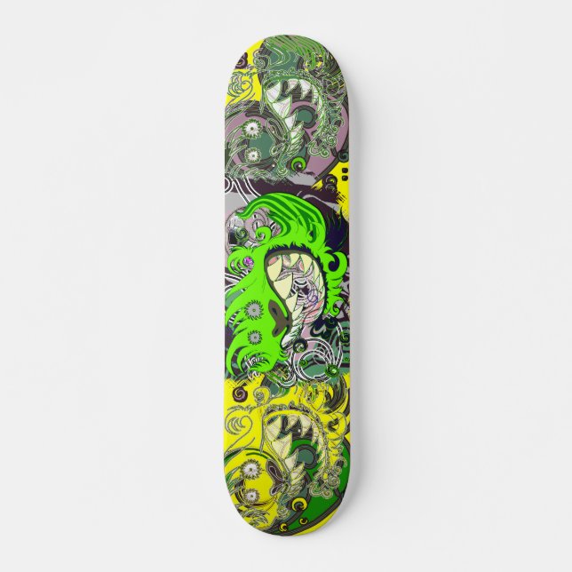 Crazy Dragon (grün) Skateboard (Vorne)