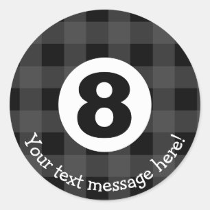 Crazy Eight Billiard Ball Icon Runder Aufkleber