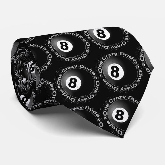 Crazy Eightball Biker mens Krawatten (Gerollt)