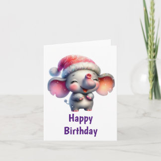 Crazy Elephant Birthday Karte