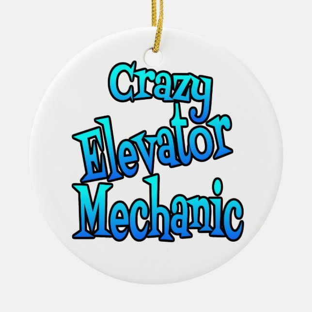 Crazy Elevator Mechanic Keramik Ornament (Vorne)