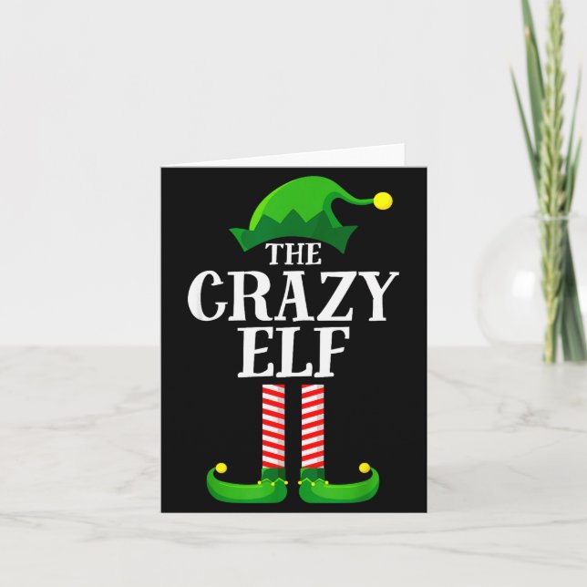 Crazy Elf Matching Family Group Christmas Party Py Karte (Vorderseite)