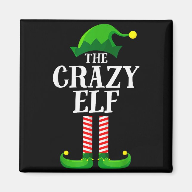 Crazy Elf Matching Family Group Christmas Party Py Magnet (Vorne)